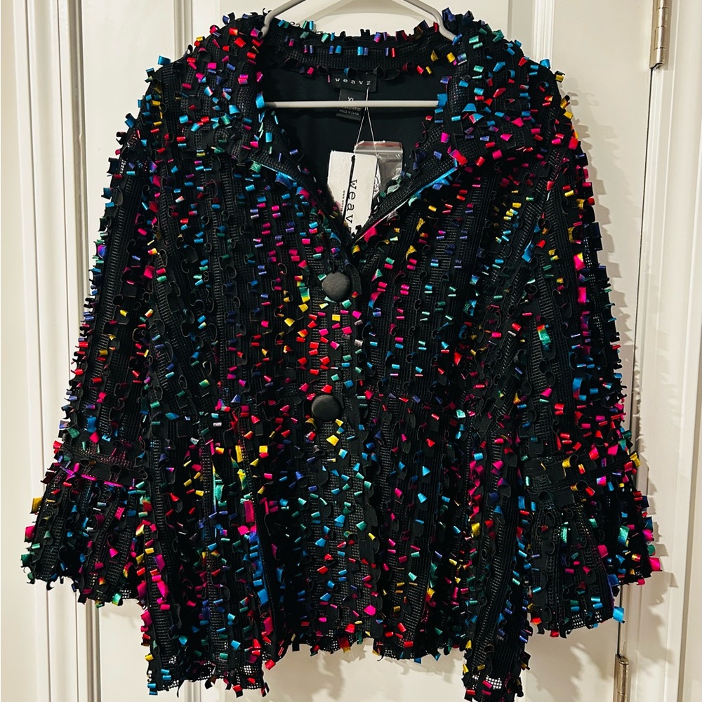 Woven Rainbow Coat